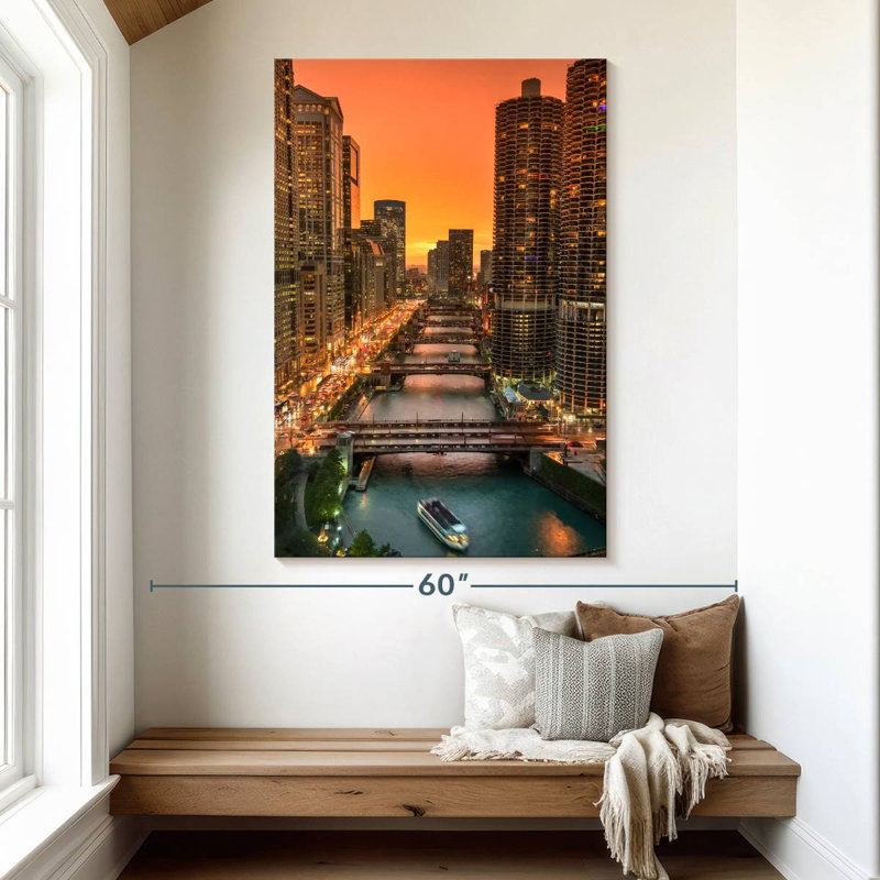 Hannes Chicago River, 51" H x 34" W