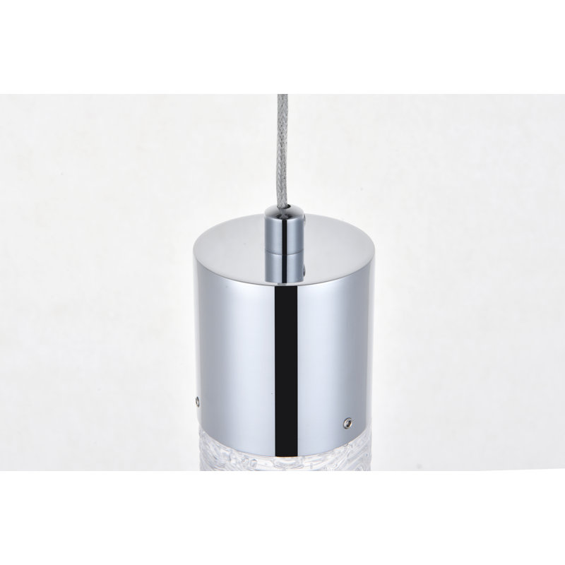 Luminaire suspendu linéaire à 3 lumières pour îlot de cuisine Goodwyn, Chrome