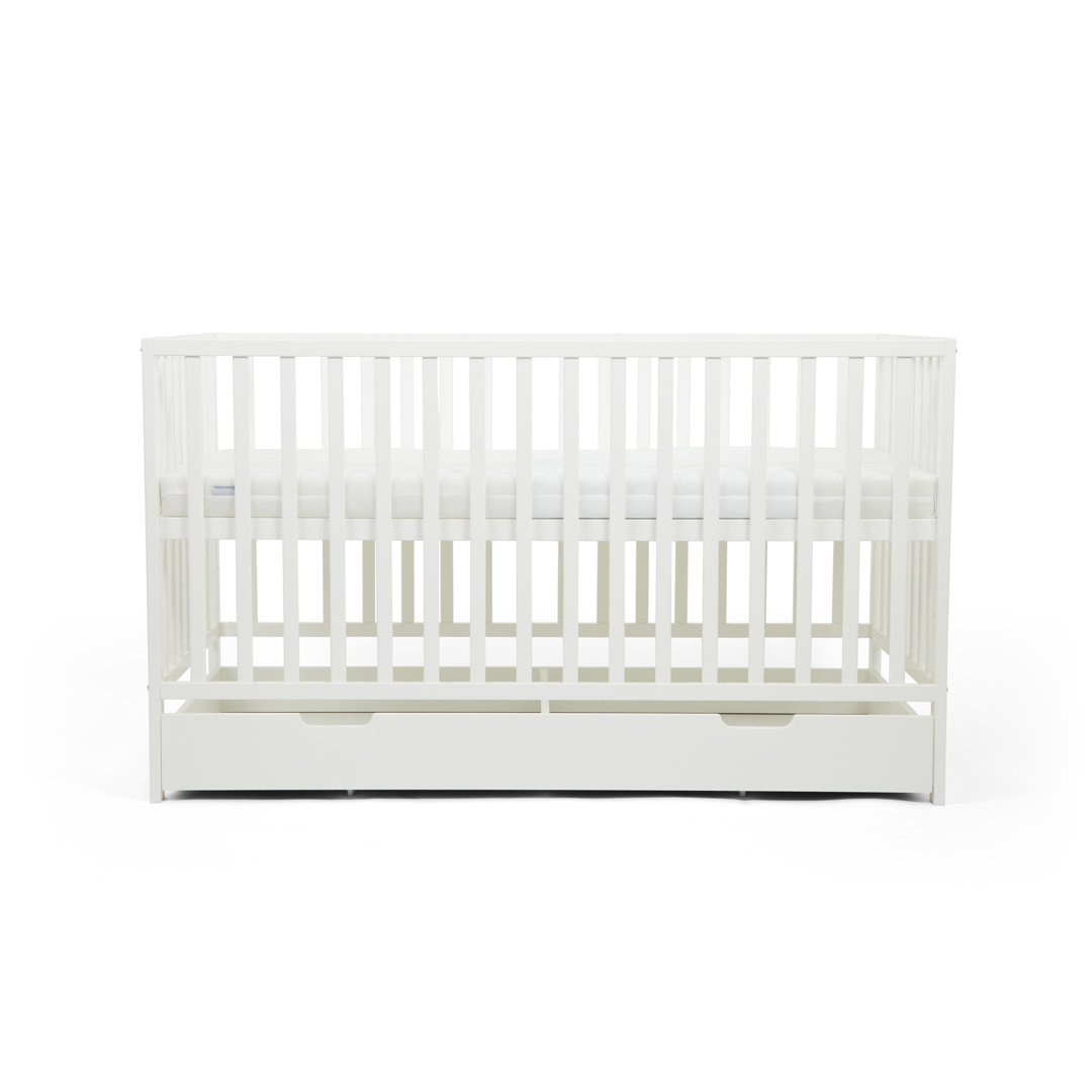 Hartley Classic Cot, Under Drawer and All Seasons Premium Pocket Sprung Mattress - White