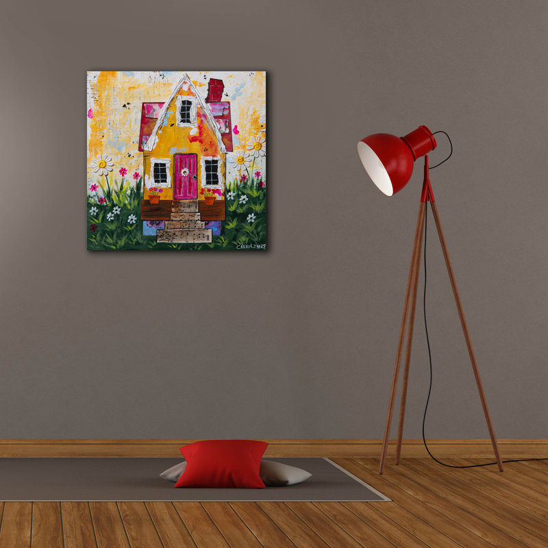 Toile épique Graffiti «The Yellow Cottage» par Carrie Sharp, 26 po x 26 po, H 26 po x l 26 po