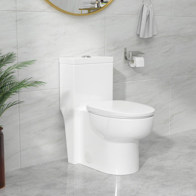 1.1/1.6 Gallons Dual-Flush Elongated One-Piece Toilet (Seat Included)