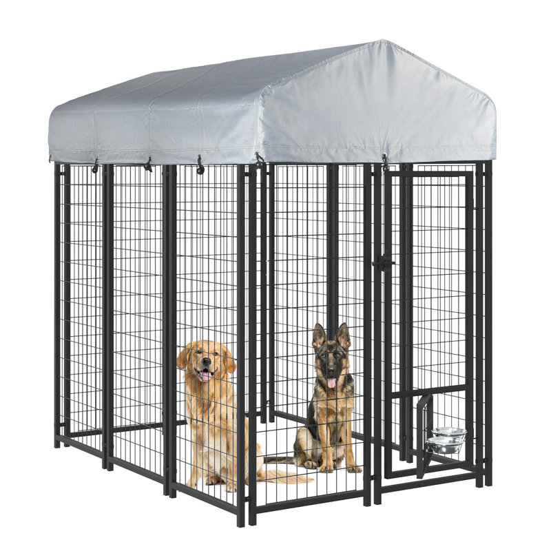 Enclos pour chien en acier, H 72,1 po x l 50,4 po x P 69 po
