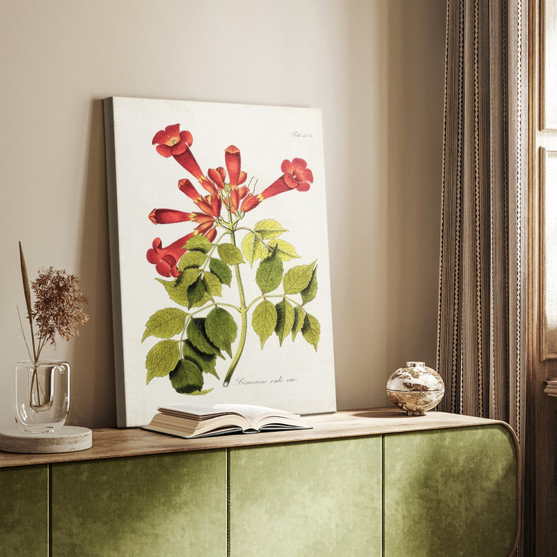 Fleurs tropicales de trompette II - Cavas enveloppés de galerie, H 48 po x l 32 po