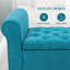 Repose-pieds 50 po, banc de chambre avec pieds en bois, bleu sarcelle-124533135