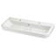 Equility White Fireclay U-Shaped Wall Mount Bathroom Sink with Overflow