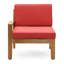 Mobilier d'extérieur rouge avec canapé modulaire et table basse - Bois, coussins d'eau et tissu