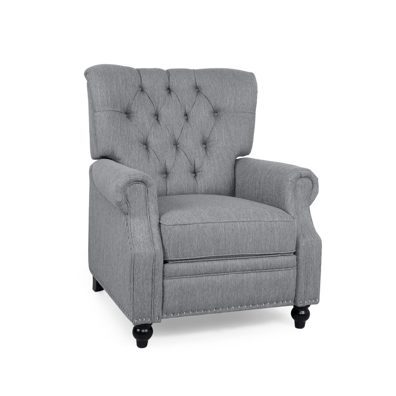 Clemintine Wide Manual Standard Recliner, Gray Polyester