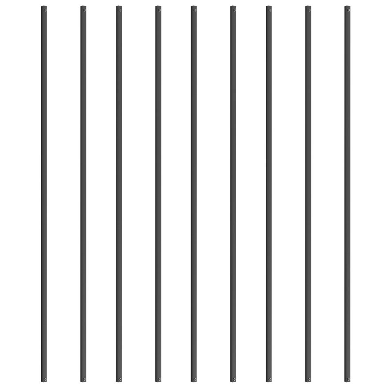44'' Matte Black Aluminum Square Staircase Baluster Set