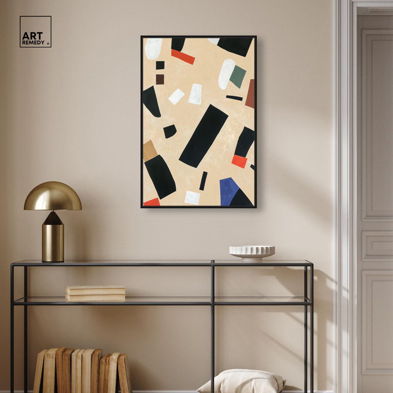 Mindscape Mosaic I Canvas Modern Abstract par , H 31 po x l 31 po, Cadre flottant noir