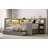 Full Size Daybed with Storage Shelves,Trundle,Charging Station,LED Light,Desk and Upholstered Headboard and Backrest-129865561