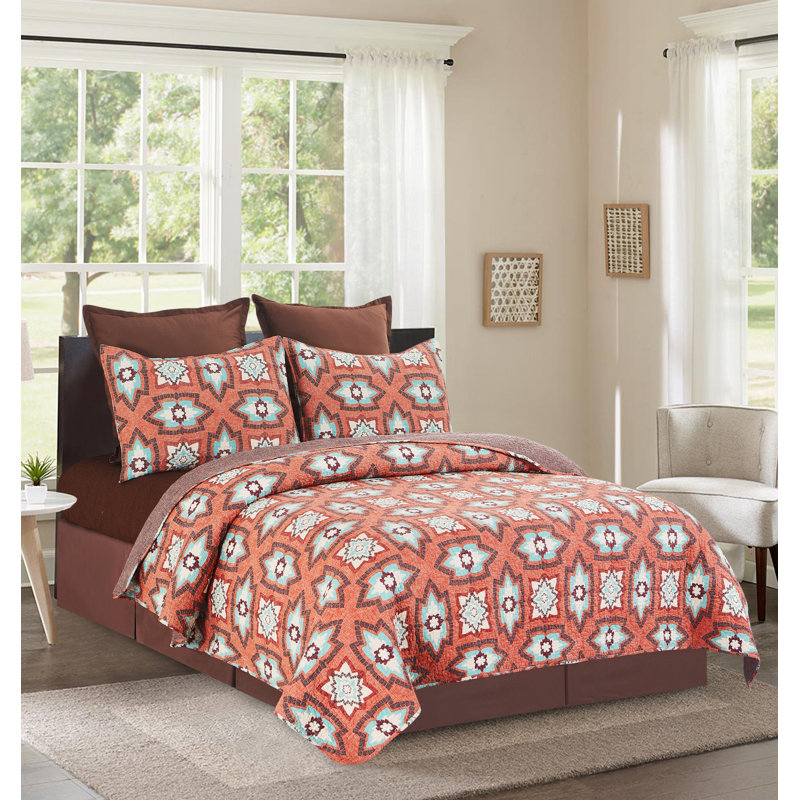 Ensemble de couvre-lit réversible 3 pièces Montana, Couvre-lit pour grand lit + 2 taies décoratives s