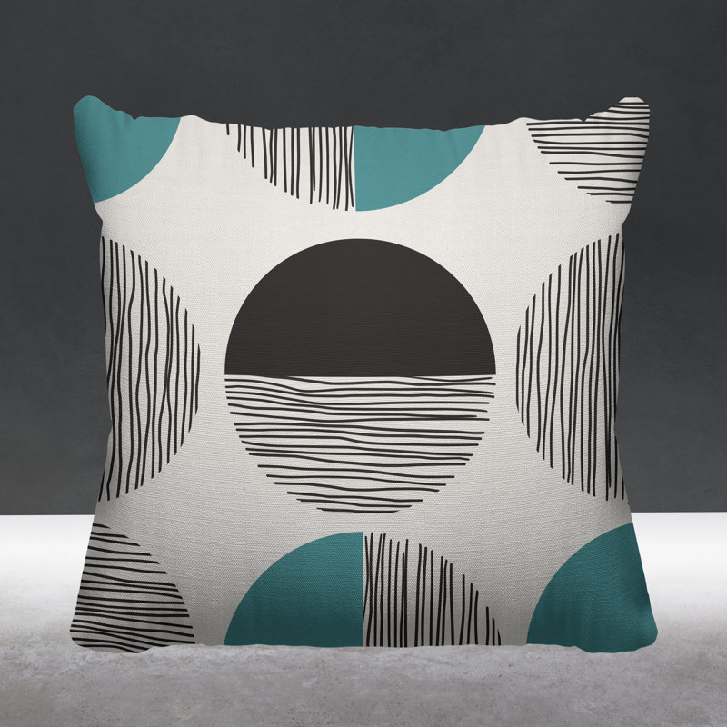 Coussin intérieur / extérieur Dubo, L 17 po x H 17 po, Turquoise