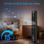 Ventilateur tour sans lame à commande vocale 60w Coocaa - Débit d'air 90 °, aussi silencieux que 10db, 3 vitesses, 3 modes, 15 heures de durabilité, conception sûre et anti-électrocution, noir
