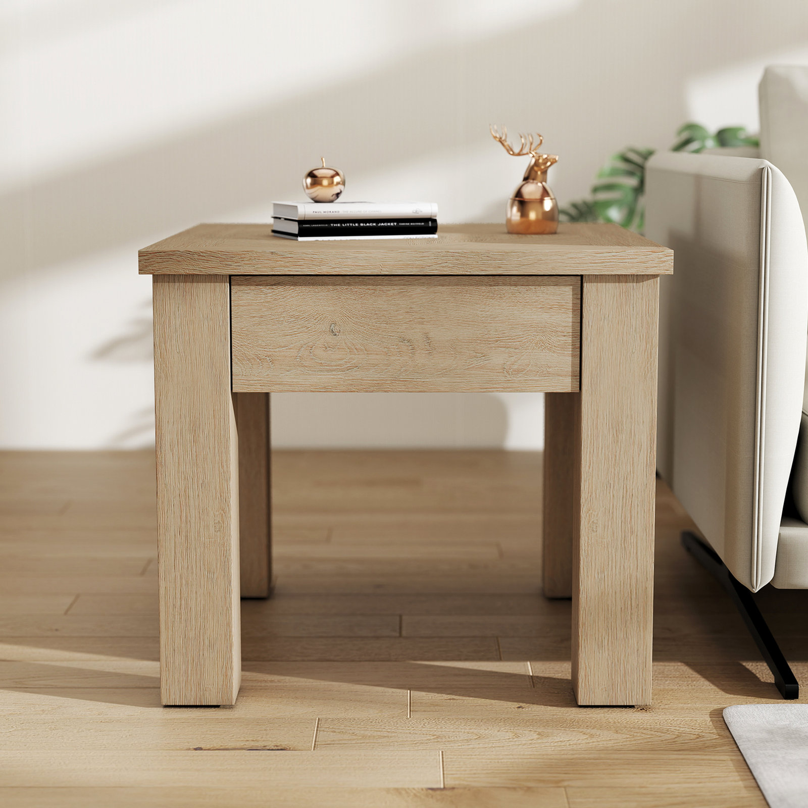 Dutton 26" Oak End Table, Natural Oak