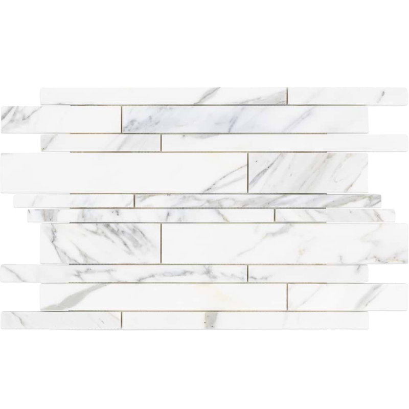 Calacatta 12x18 Polished Tumbled Marble Mosaic Tile