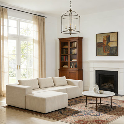 107" Compressed Sectional Sofas (Beige)