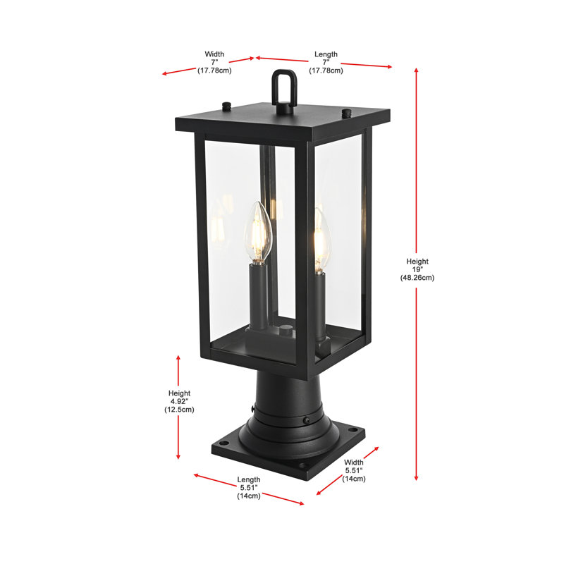 Lampadaire d'extérieur noir 7 po Mershon