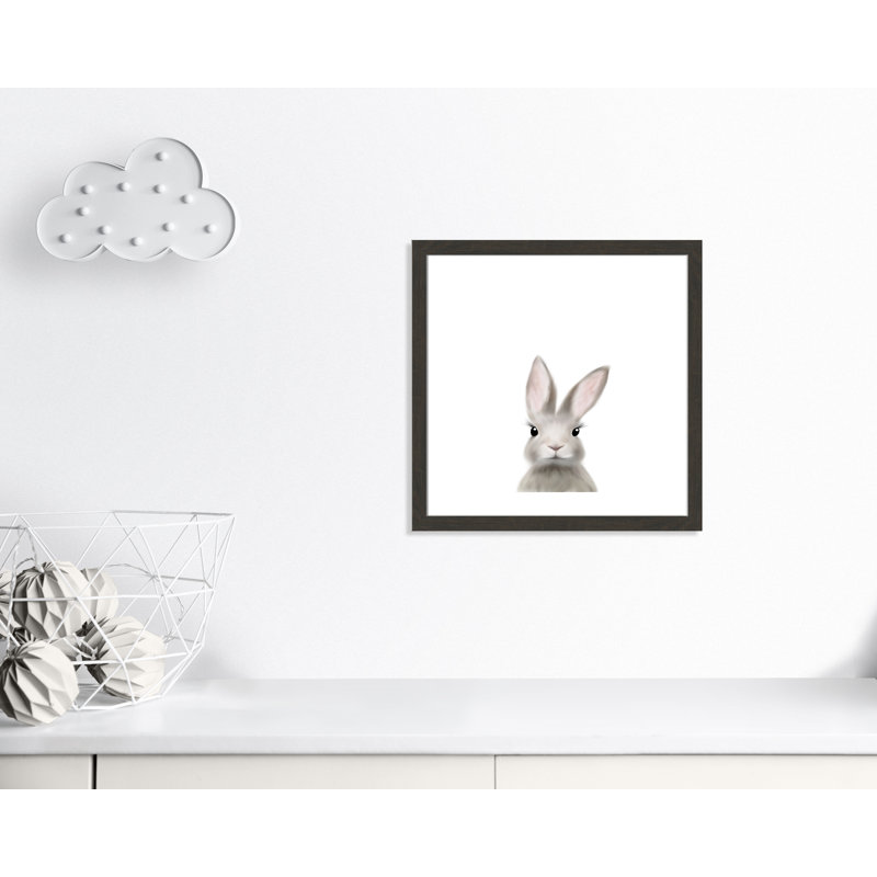 Art encadré en lapins forestières, H 24,5 po x l 24,5 po x P 0,63 po, Encadré de boîte noir
