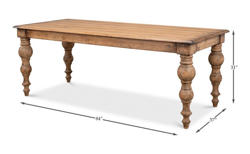 Bixby Pine Wood Dining Table, Brown