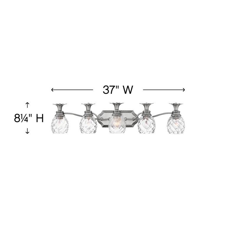 BATH PLANTATION Bath Five Light, Silver/White