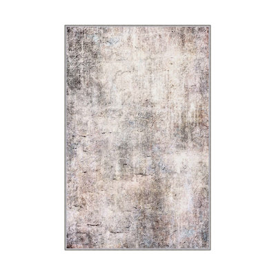 Tapis d'entrée élégant, impression numérique 3D, 3,9 x 4,9 pi | 100% polyester, antibactérien, envers en PVC antidérapant, hauteur des poils: 0,04 po, lavable à la machine, parfait pour le décor du salon et du vestibule