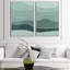"Minimal Landscape Faded Green Gradient Wave Landscape", art moderne sur toile, 2 pièces-92285667-92285668
