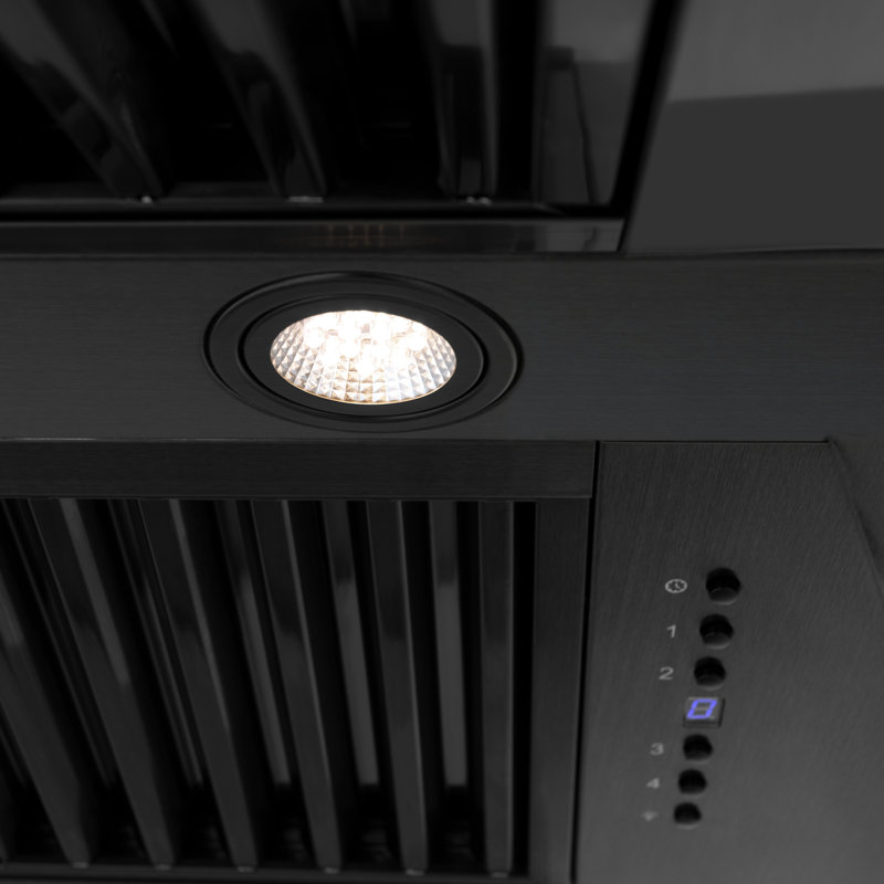 ZLINE 48" Black Stainless Steel Range Hood with Black Stainless Steel Handle