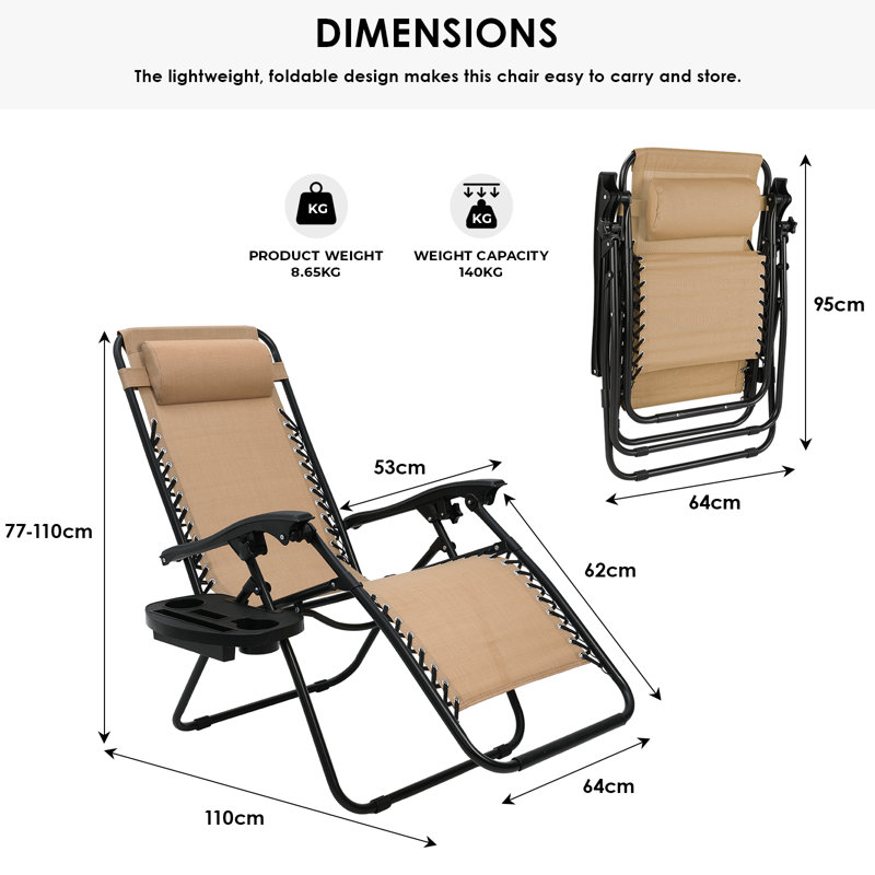 Andreyna 86cm Long Reclining Zero Gravity