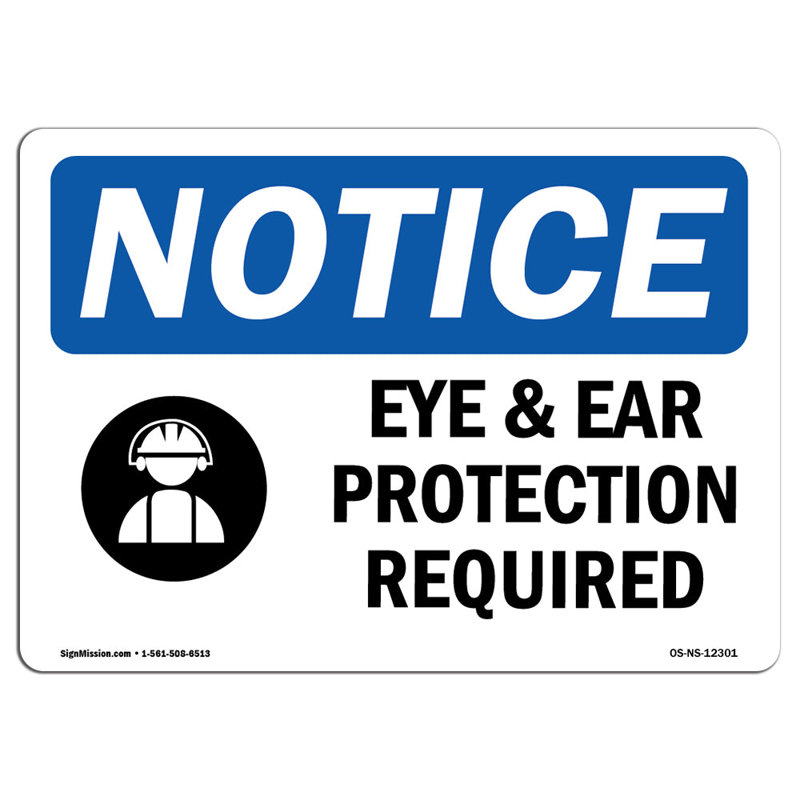 Protection oculaire et auditive requise avec symbole