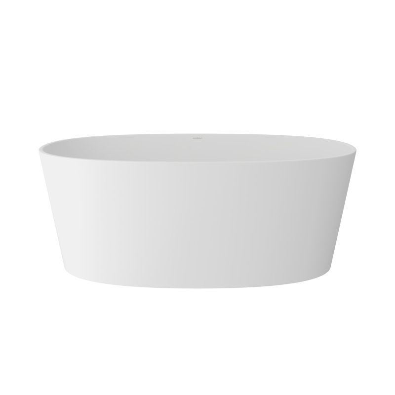 Ios 59.5" x 31.625" Freestanding Soaking Bathtub, Matte White