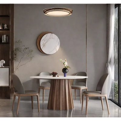 Rock Plate & Solid Wood Base Dining Table Sets.