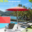 Parasol d'extérieur 7,5 pi, rouge brique, résistant à l'eau, 6 baleines solides, manivelle inclinable pratique et lisse pour terrasse de jardin
