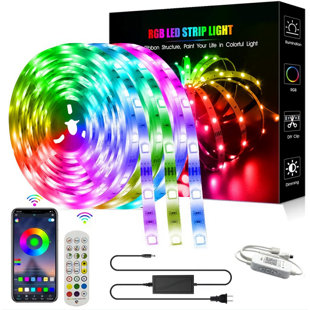 Bande lumineuse 49,2 pi avec Wi-Fi intelligent et télécommande réglable