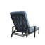 Chaise longue en fonte croisée en aluminium avec roulettes bleues réglables et dimensions de l'emballage: 41,73 po x 24,41 po x 12,99 po, poids: 40,79 lb, mesure