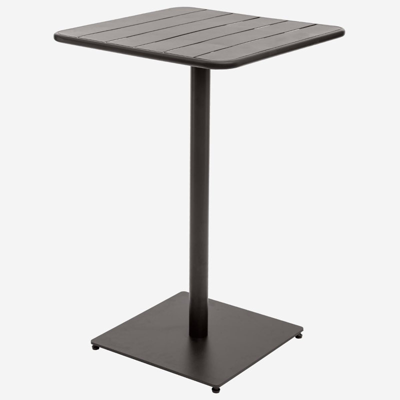 Yasser Square Metal Outdoor Bar Table , 65cm cm W 65cm cm D, Grey