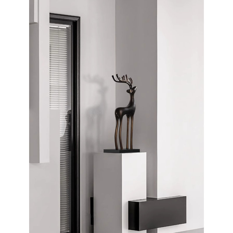 Art décoratif de base en marbre Fortunate Deer