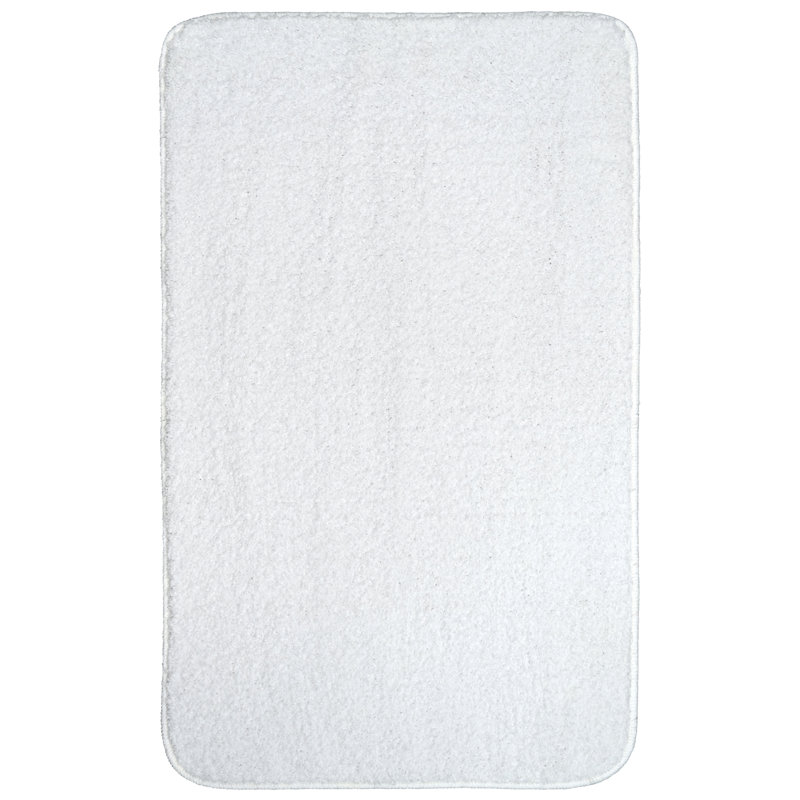 Monarrez Nylon Bath Rug with Non-Slip Backing, Black, Single- 34" L x 20" W