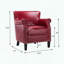 Fauteuil club Hadley - Similicuir - Rouge-136949156