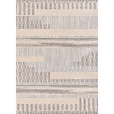 Marcone Briar Tribal Geometric Abstract Beige Looped Pile Rug