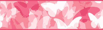 Bordure papillon Candice Olson pour enfants, Rose