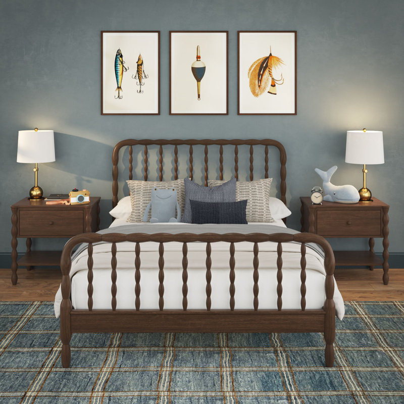 Lind Spindle Full Solid Wood Bed, Full, Brown