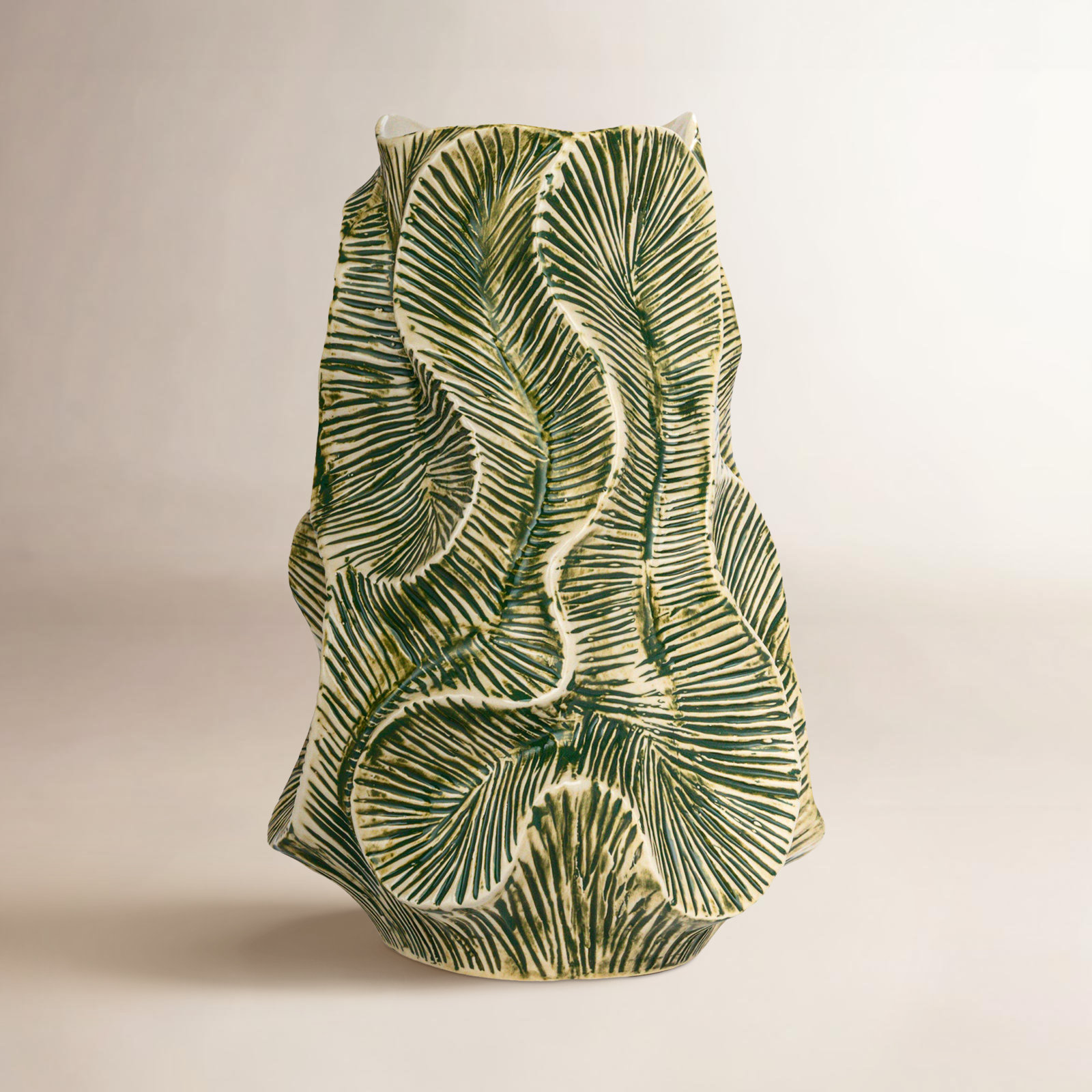 Fieldway Stoneware Table Vase, Green