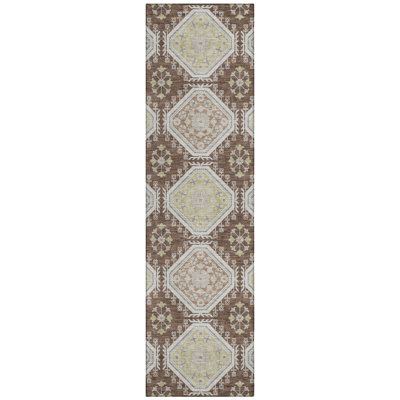 Sabella Brown Washable Indoor-Outdoor Rug - 