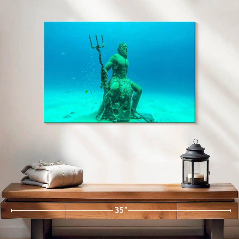Kelan Sunken Poseidon Statue, 16" H x 24" W