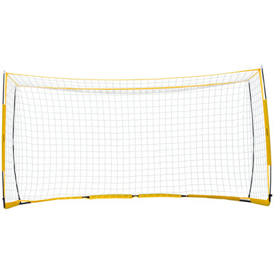 But de soccer portatif, filet de soccer pour enfants adultes de 12 pi x 6 pi, grand filet de soccer d'entraînement, ensemble de buts d'entraînement en structure de fibre de verre en acier, buts de soccer extérieur toutes saisons avec sac de transport, orange