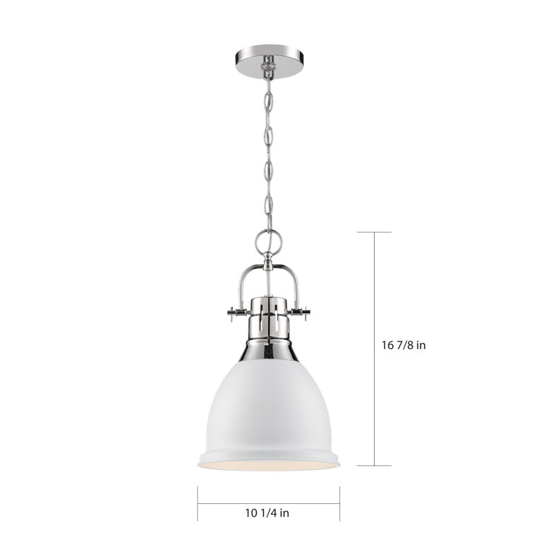 Clairview 1 - Light Single Pendant, Polished Nickel/White