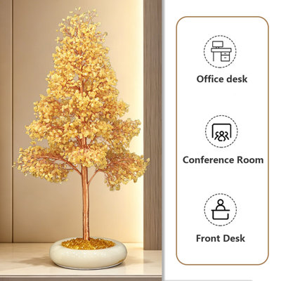 22.05"Gold Large Natural Citrine Money Tree Ornament