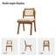 Chaise de salle à manger avec dossier en rotin réversible tissé moderne l 19 po avec pieds en bois massif Amadou-1974246445-1974246451