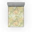 Ambesonne drap-housse rétro Art nouveau rétro floral vert pistache et pêche