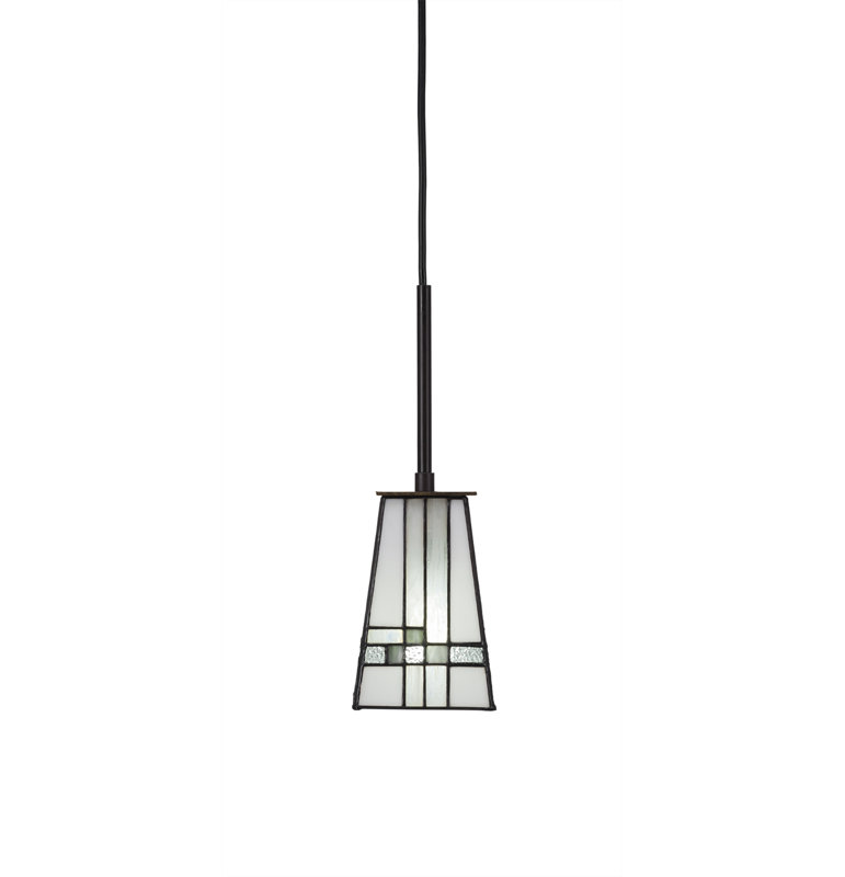 Mini-luminaire suspendu à cordon Eurig présenté en finition granit foncé avec verre carré New Deco de 5 po